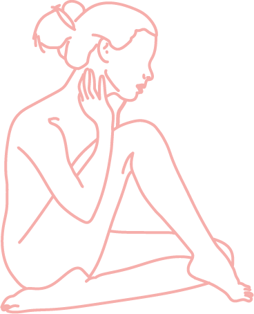 Dessin d'une femme assise illustrant  l'apaisement du corps et de l'esprit grâce à la sophrologie dynamique