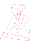 Dessin d'une femme assise illustrant  l'apaisement du corps et de l'esprit grâce à la sophrologie dynamique
